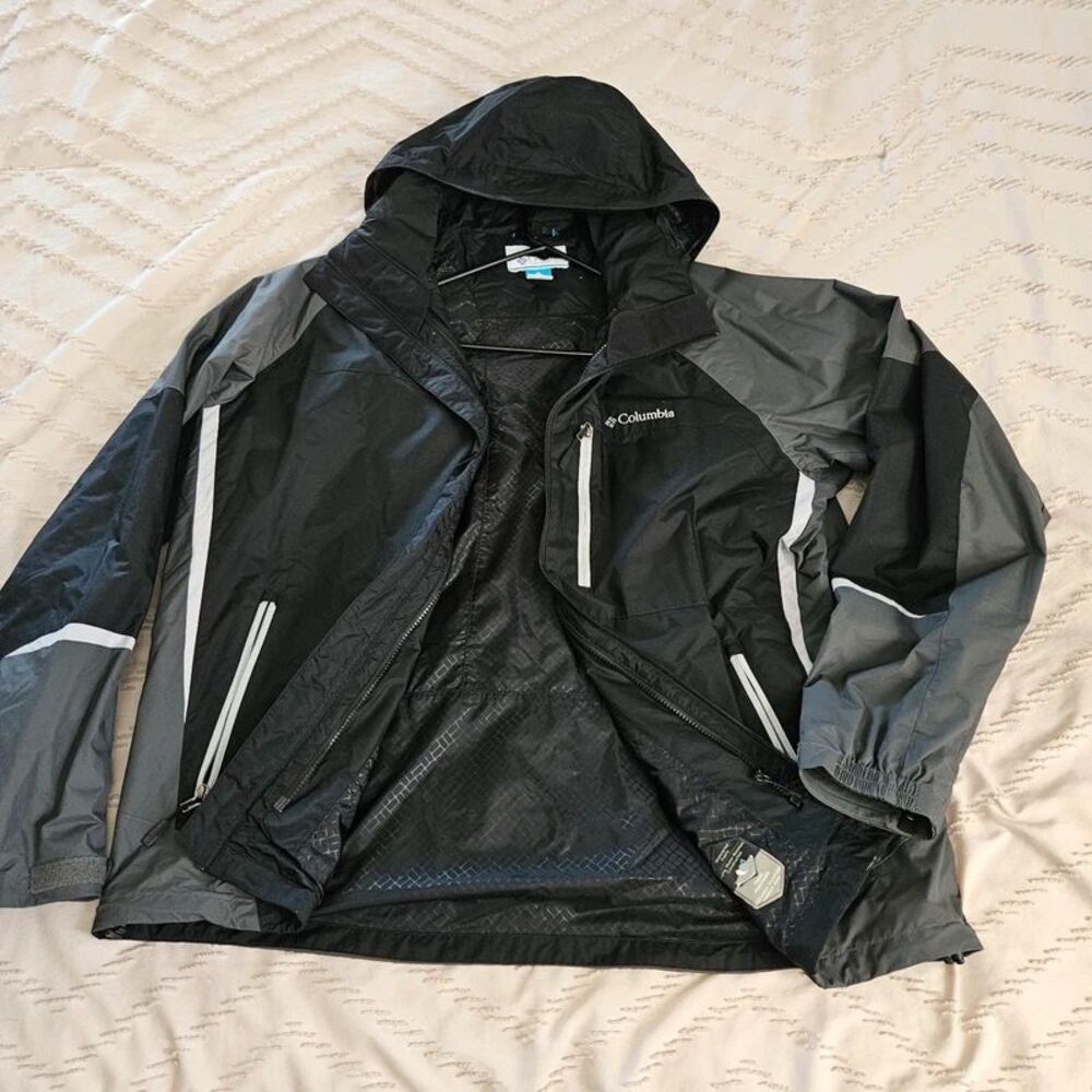 XL Columbia Sportswear waterproof windbreaker hooded shell jacket full-zip front